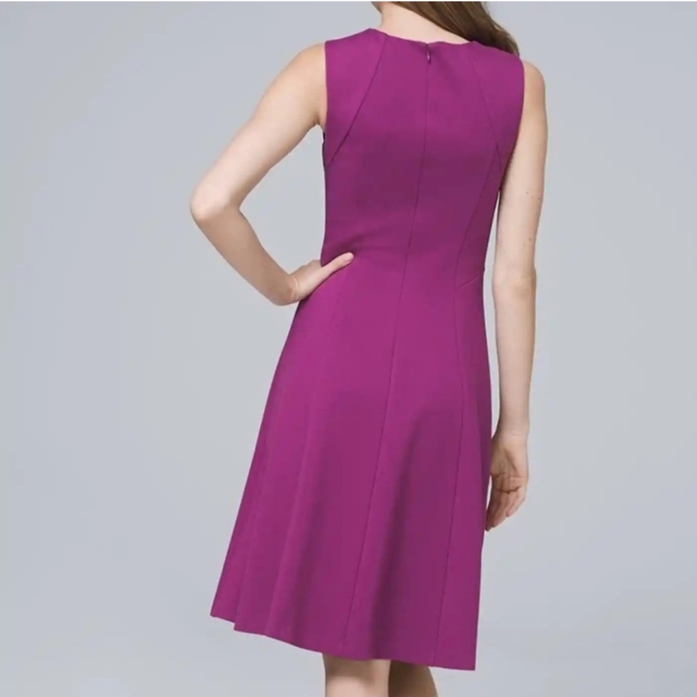 White House Black Market Purple Sleeveless A-Line Midi Dress